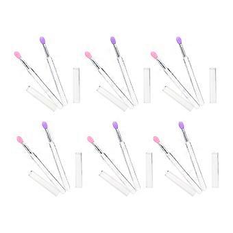 Silikon-Lippenpinsel mit Deckeln für die Anwendung von Lippenmasken, 6-teiliges Set
