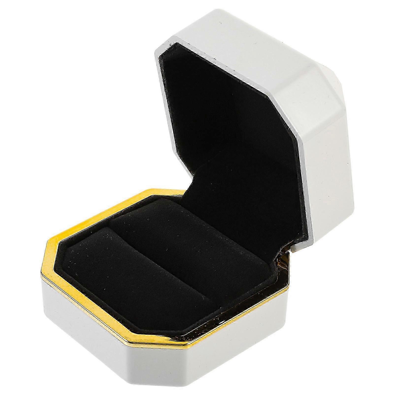 Romantic Glow Ring Box White Composite