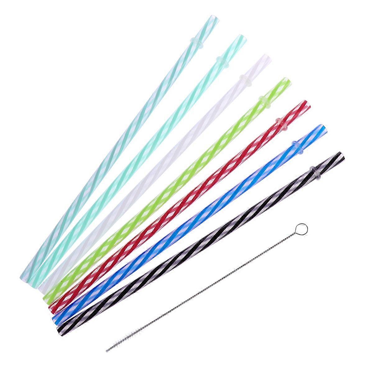 Transparent Threaded Drinking Straws 25Pcs Reusable for Parties