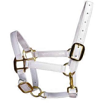 Breathable Leather Horse Headstall Gold Hardware