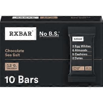 Rxbar Chocolate Sea Salt Protein Bars, 10 Ea
