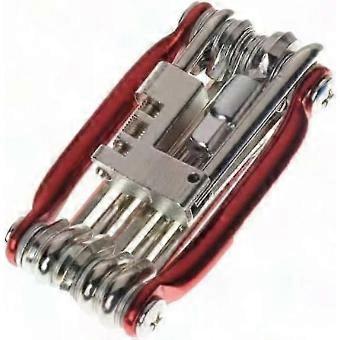 R10 11-in-1 Foldable Bike Multi-Tool, Stainless Steel Bicycle Repair Kit - Red