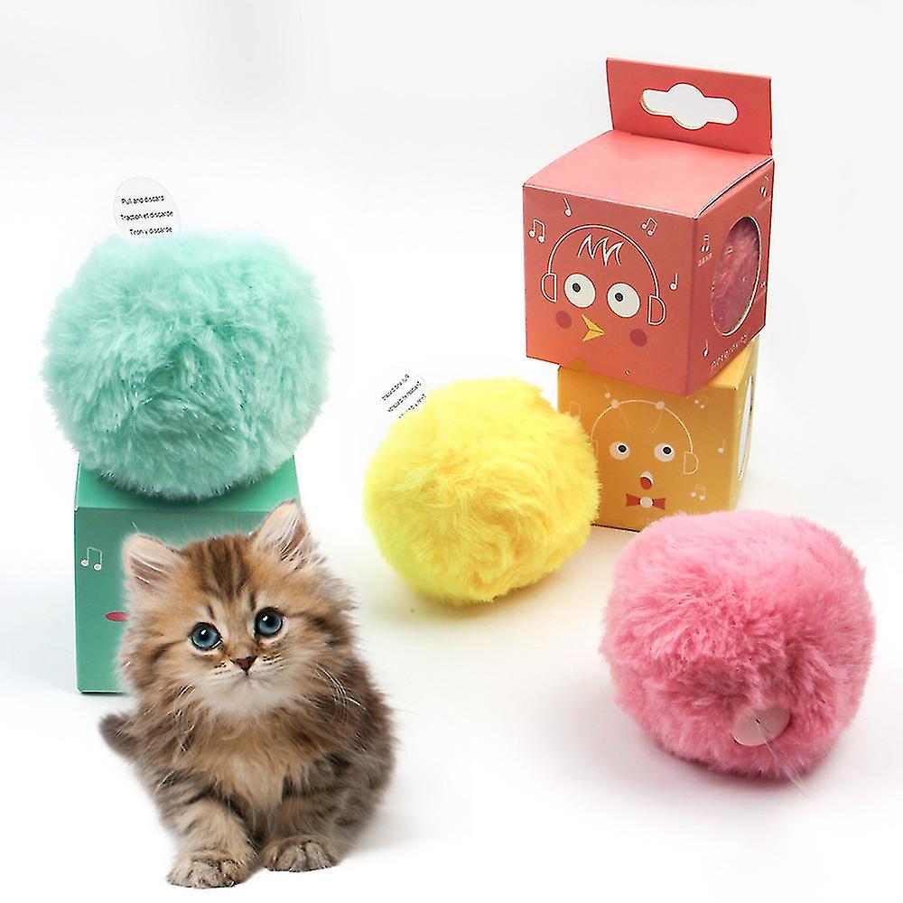 Interactive Cat Toy Balls Pet Electric Catnip Kitten Toys Cat Scratch Balls Funny Toys Foam Plush Wool Smart Pet Toys For Cats
