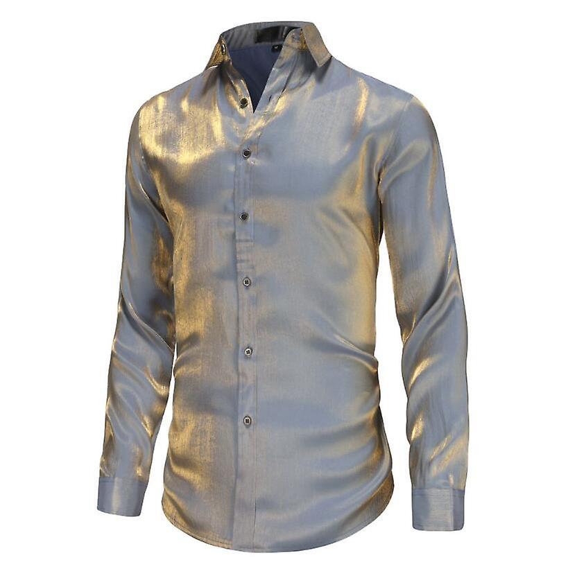Men's Casual Long Sleeve Printed Business Button Down Shirt