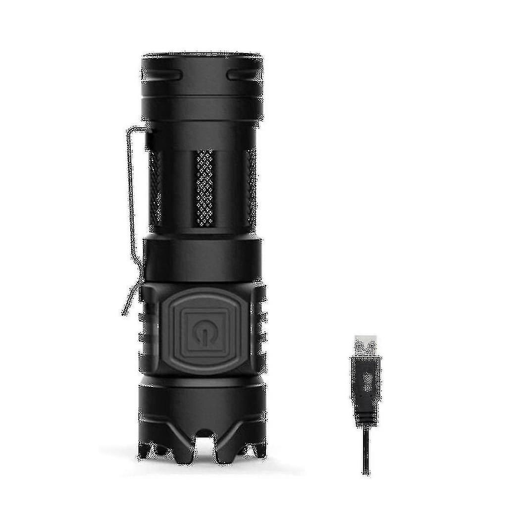 Strong Light Flashlight Usb Rechargeable Fixed Focus Aluminum Alloy Tactical Mini Flashlight