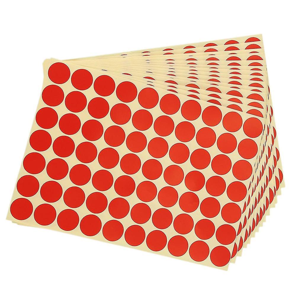 19mm Circles Round Code Stickers Adhesive Labels Red