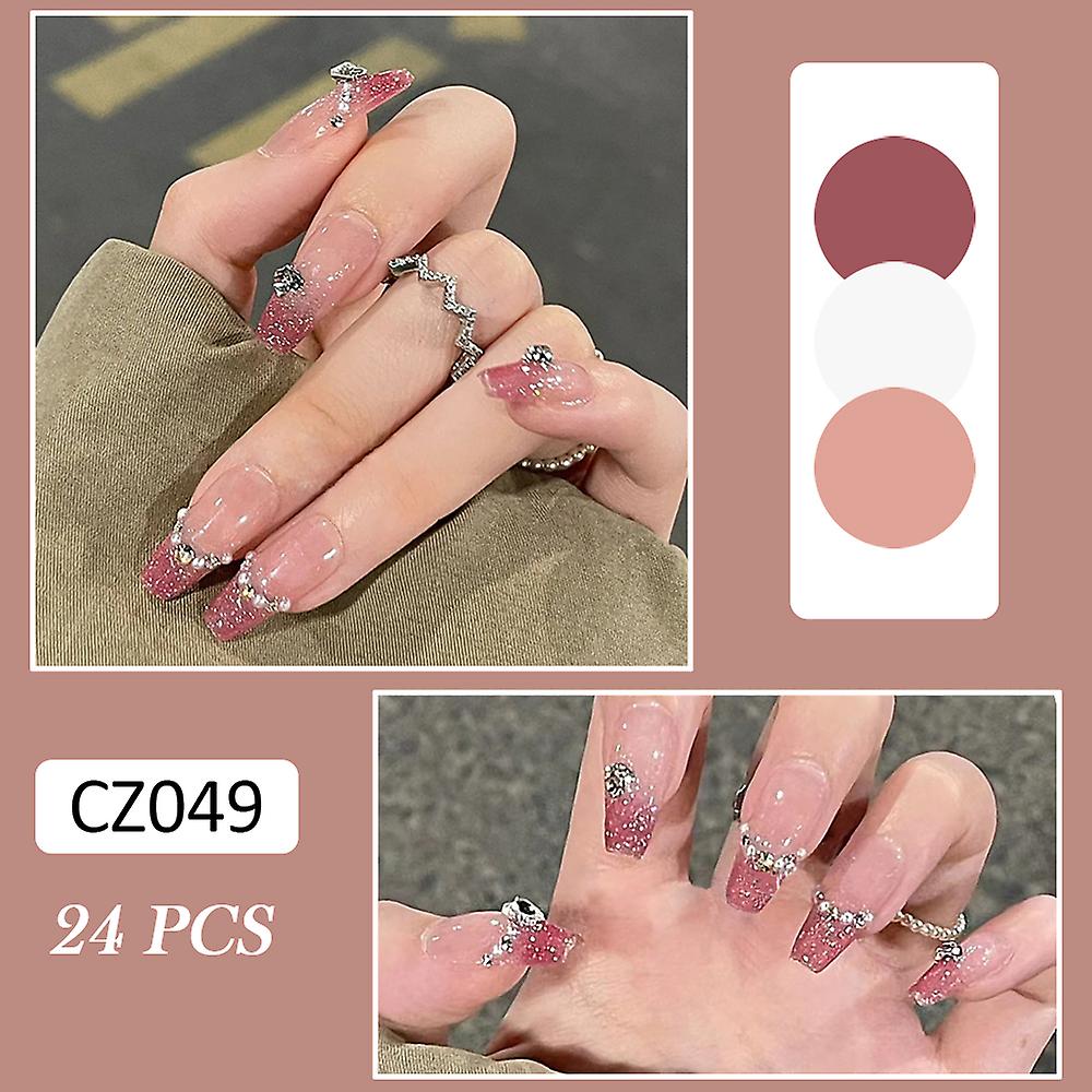 Glossy Press On Nail No Fading Sturdy Material Nail Easy To Wear