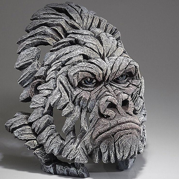 Gorilla Bust - White Sculptures & Statues