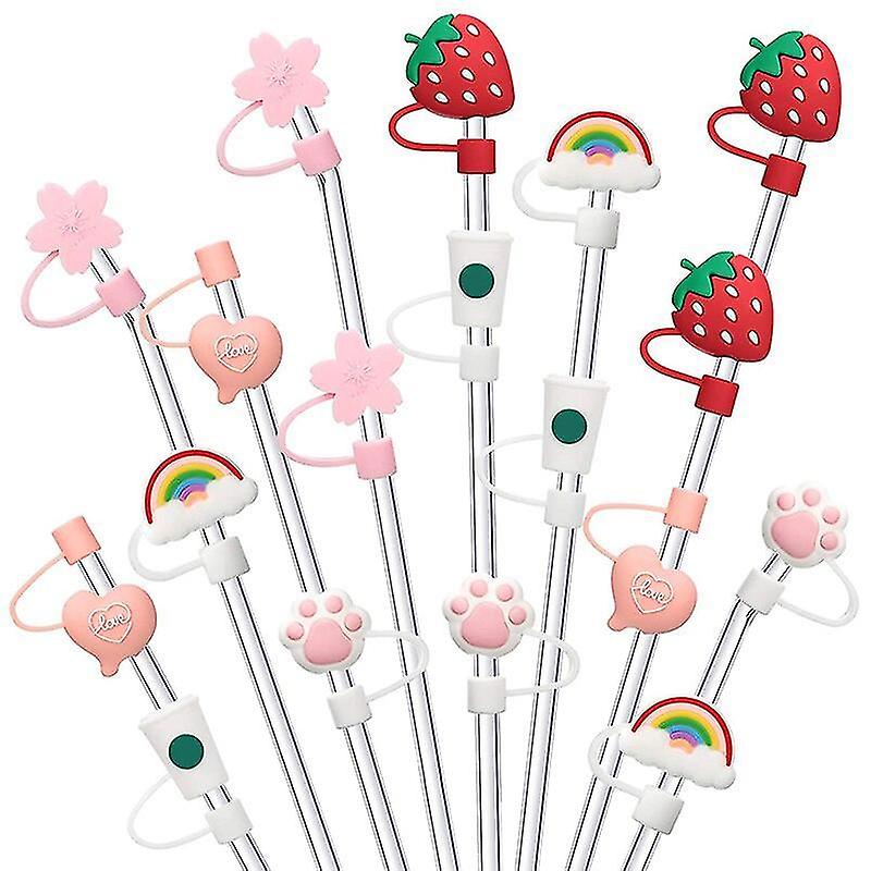 Silicone Straw Tips Cover Reusable Drinking Straw Tips Lids Drinking Dust Caps Portable Cup Accessor