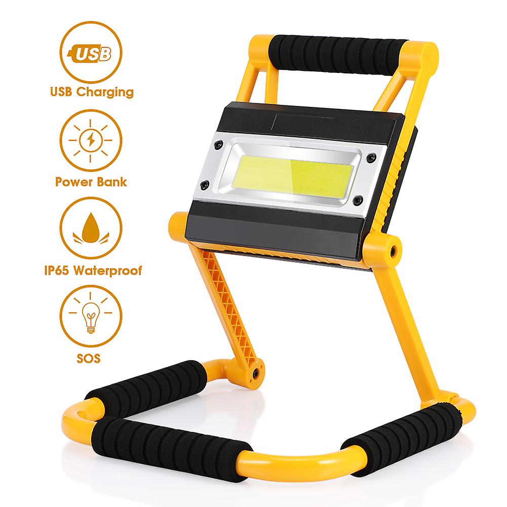 20W Rechargeable LED Lamp, Foldable Portable Lamp, Built-in 4400mAh Battery, Yellow Stand