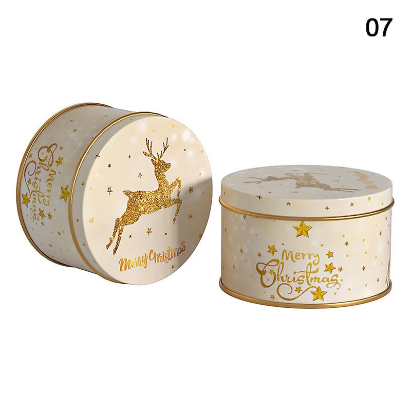 Unbrand Metal Cookie Box Christmas Gift Box Candy Storage Containers Tinplate Gift Boxes With Lids F