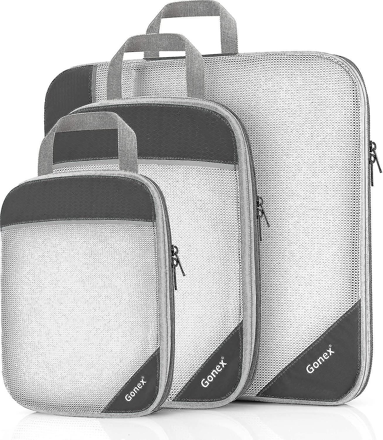 Gonex Kompression Packkuber Mesh Resor Bagage Packning Arrangörer Zip Väskor