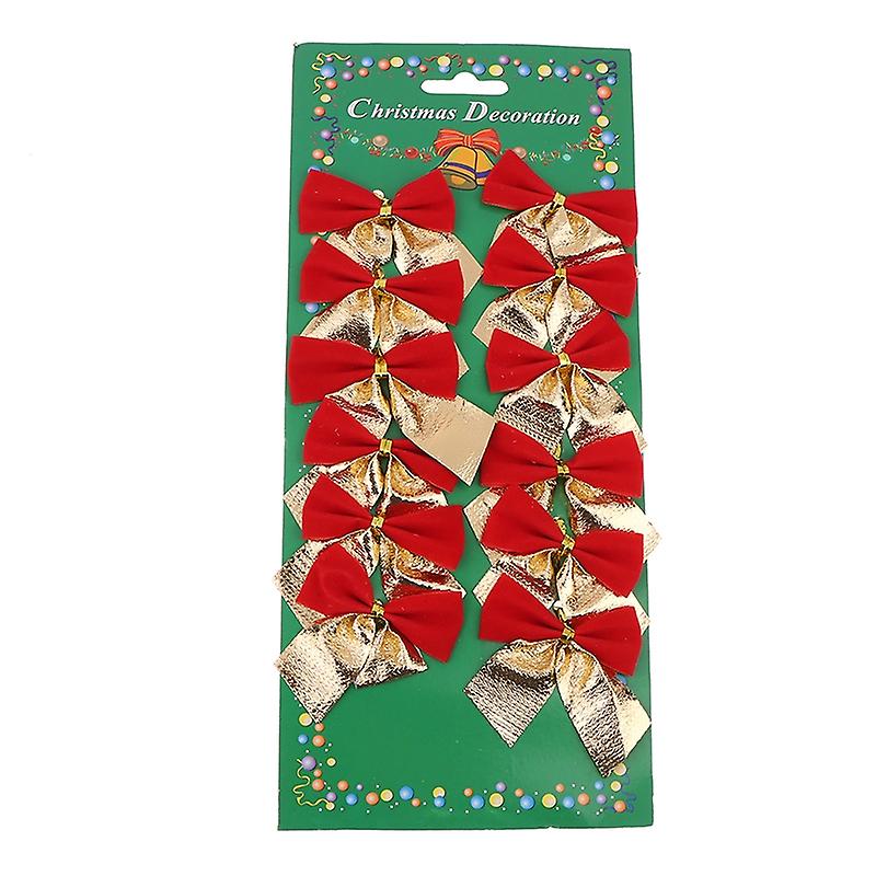12Pcs Bow Decorations Christmas Tree New Year Holiday Party Decoration New Year