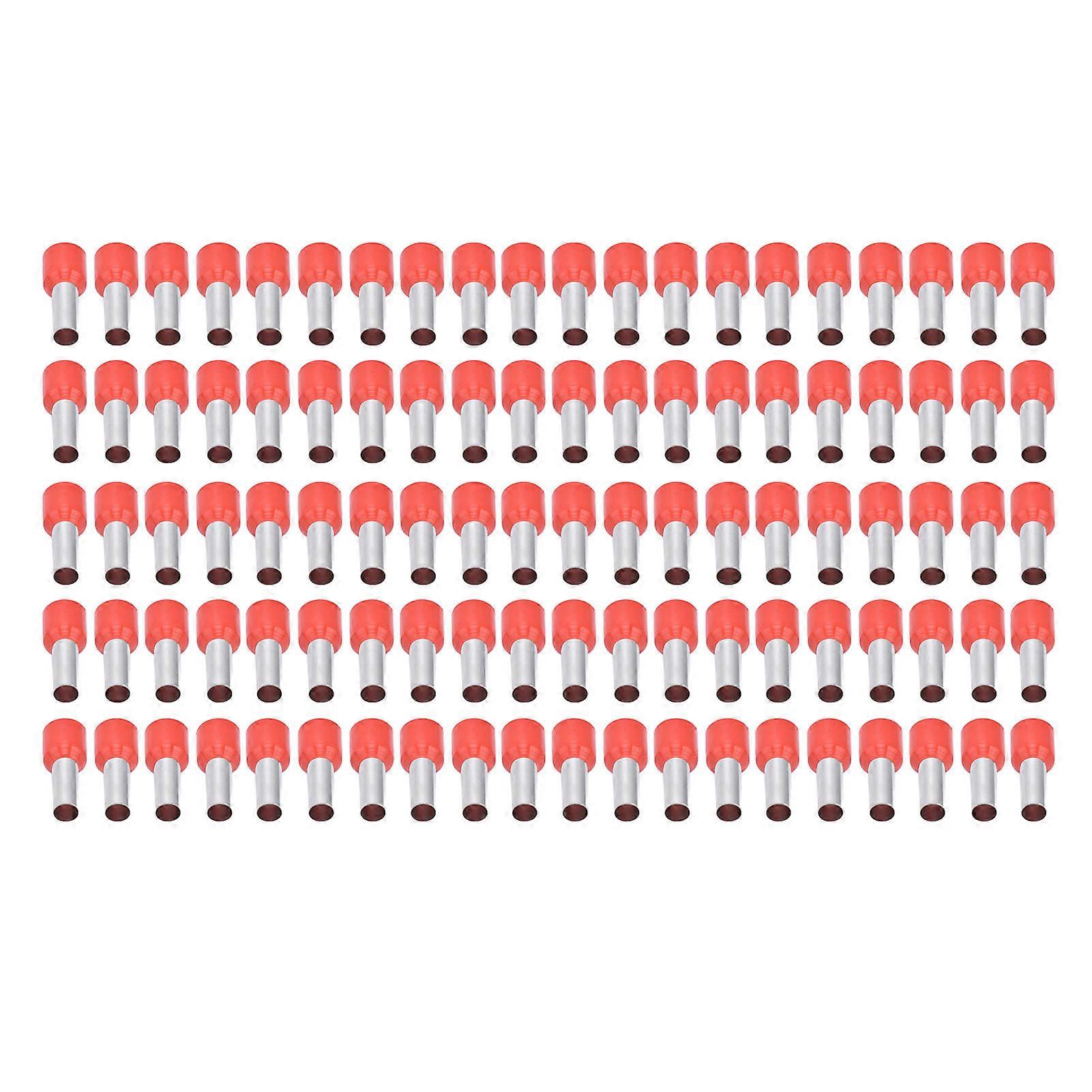 100PCS Insulated Round Tube Terminal Copper Crimp Connector for 8AWG Electrical Wire E10‑12