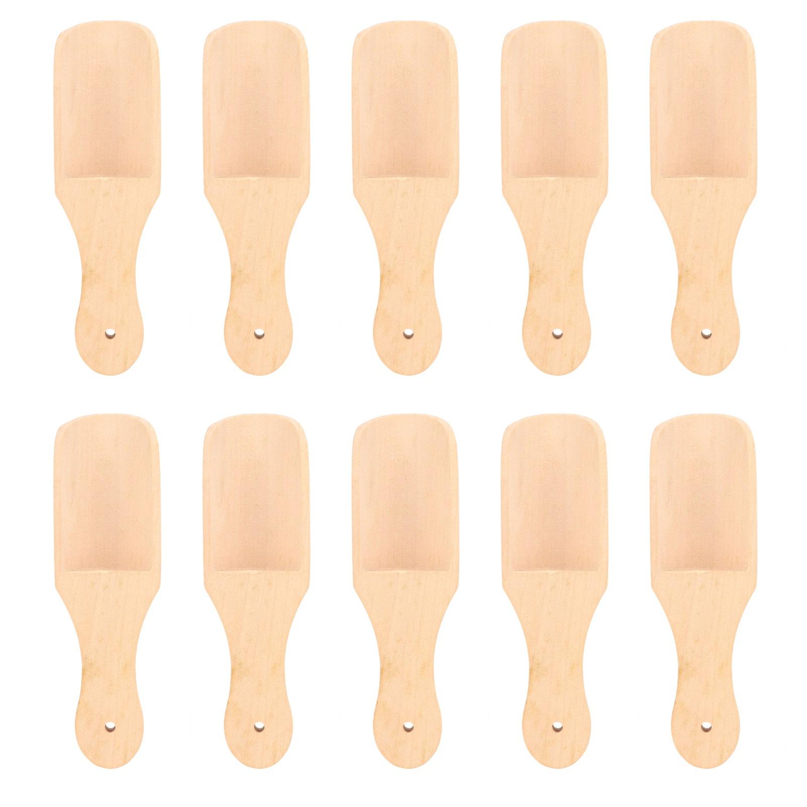 Effortlessly Measure with 10pcs Bath Salt Spoons - Durable Beech Wood Scoops for Bathing and Tea Leaves