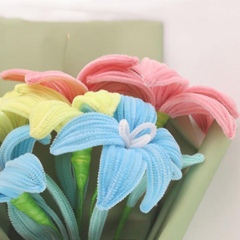Pipe Cleaners Colorful Exquisite Beautiful Bendable Durable Pipe Cleaner Craft DIY Hand Made Toys Lily 