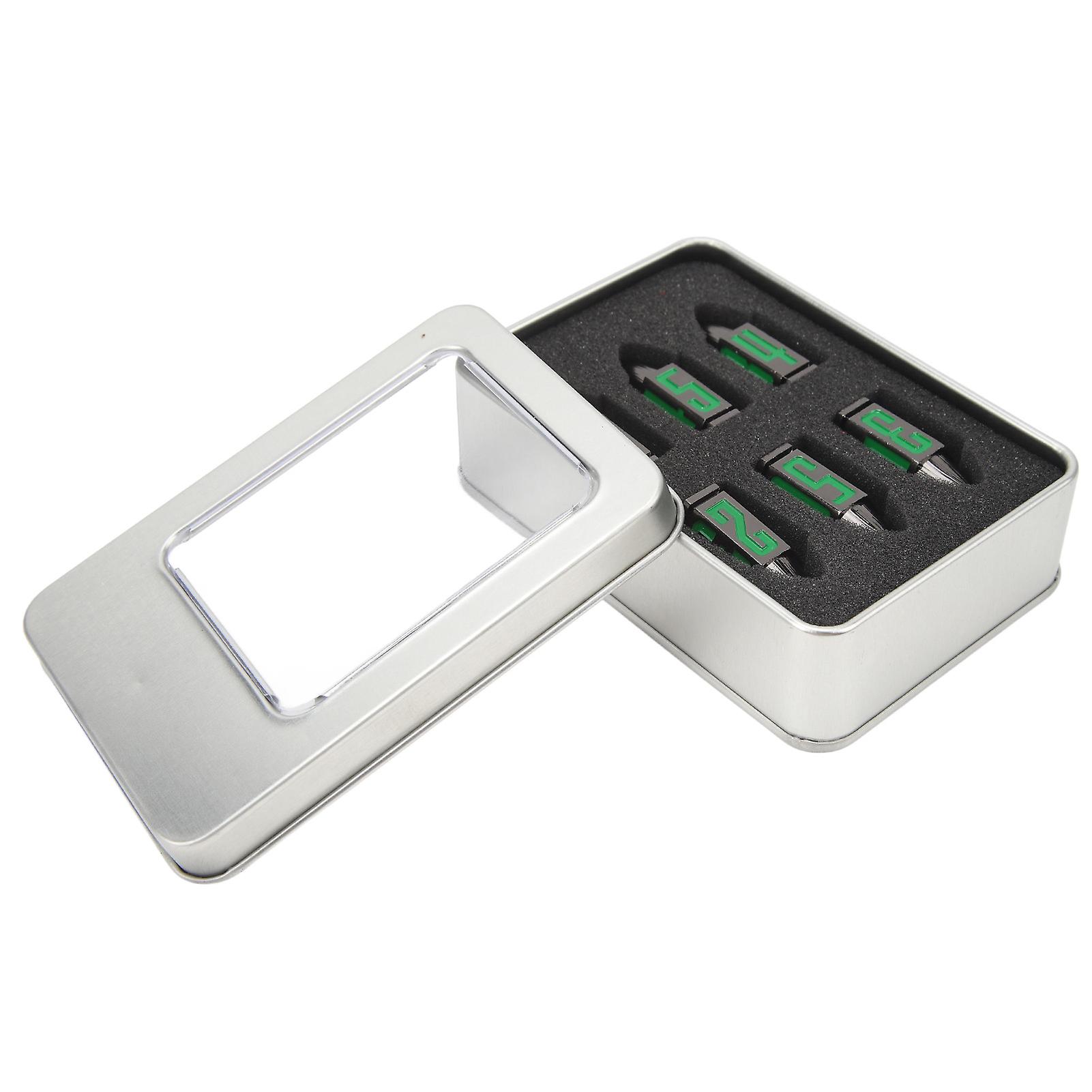 Metal Dice Set Clear Green Number Decompression Polyhedral Dice for Table Game 6pcs