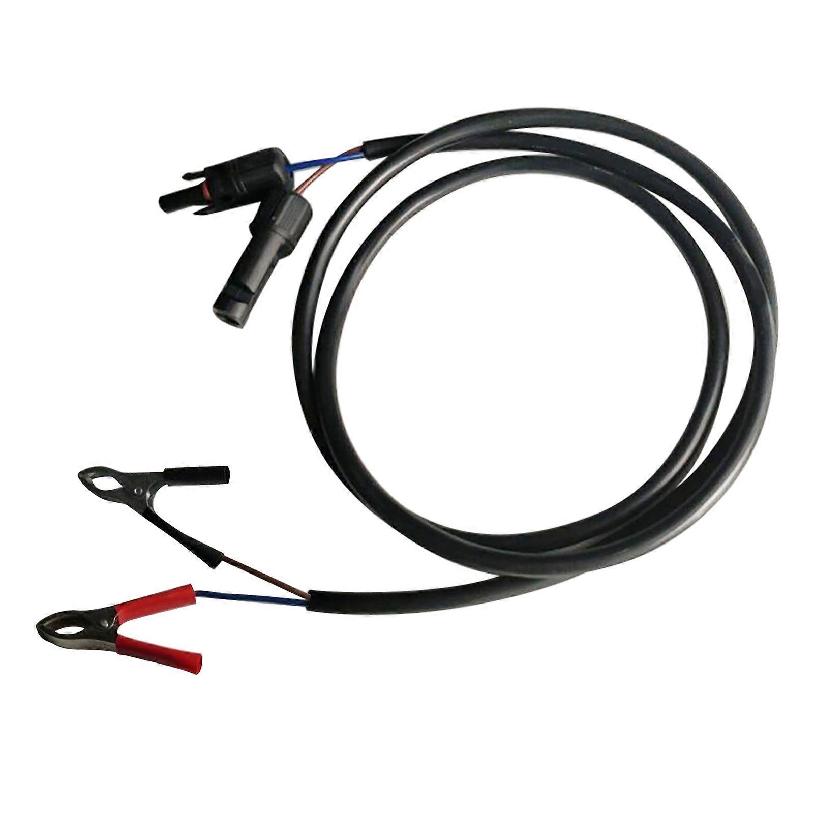 3.3ft Waterproof Solar Panel Cable with Quick-Connect Battery Clamps