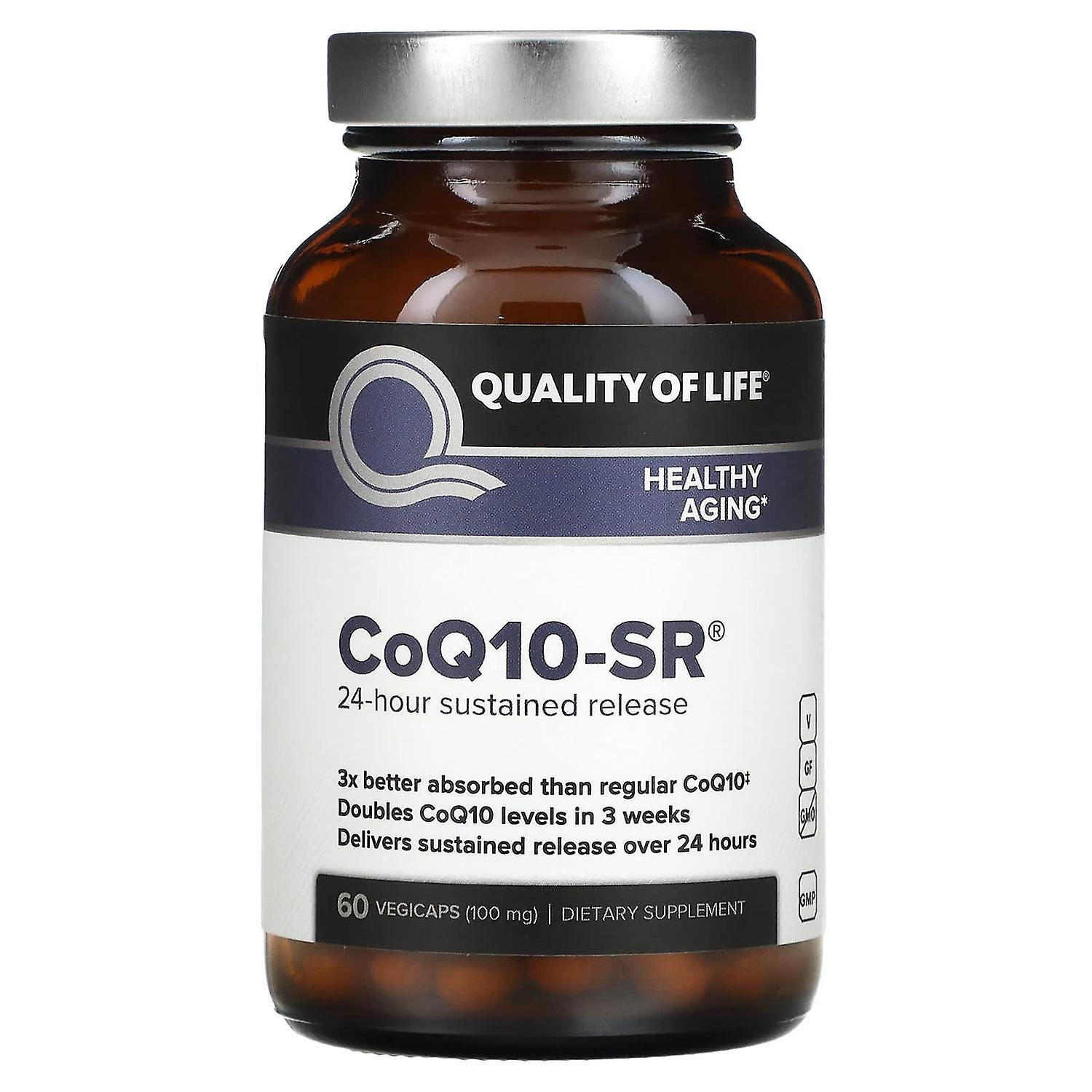 Quality of Life Labs, CoQ10-SR, 100 mg, 60 Vegicaps