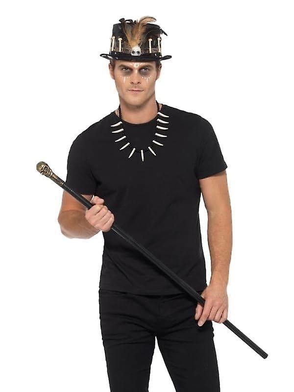 Voodoo Kit With Feather Top Hat Adult Black