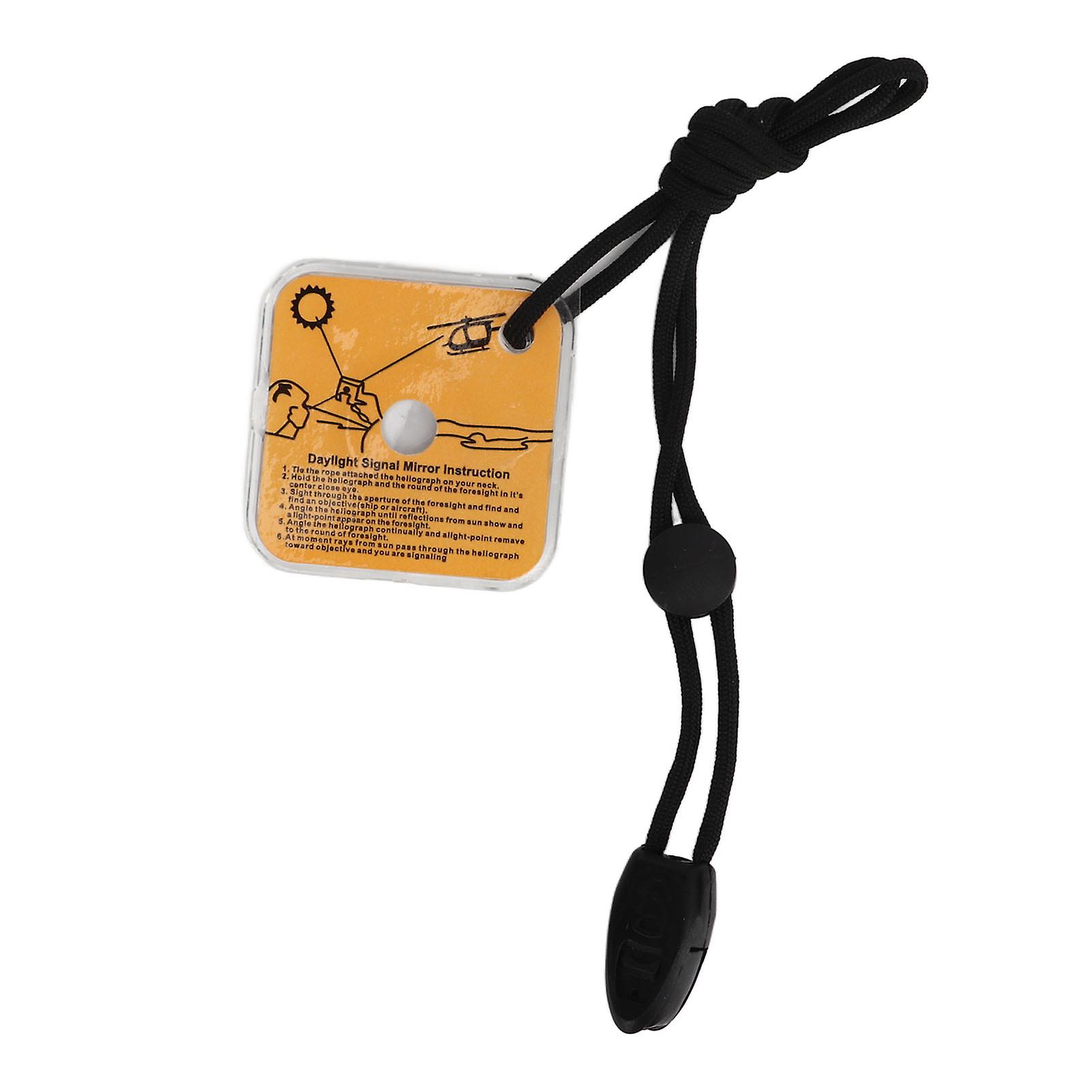 Nimomo Outdoor Signal Mirror with Whistle Multi Functional Survival Reflective Mirror with Lanyard for Outdoor Activities Camping Hiking Mountain
