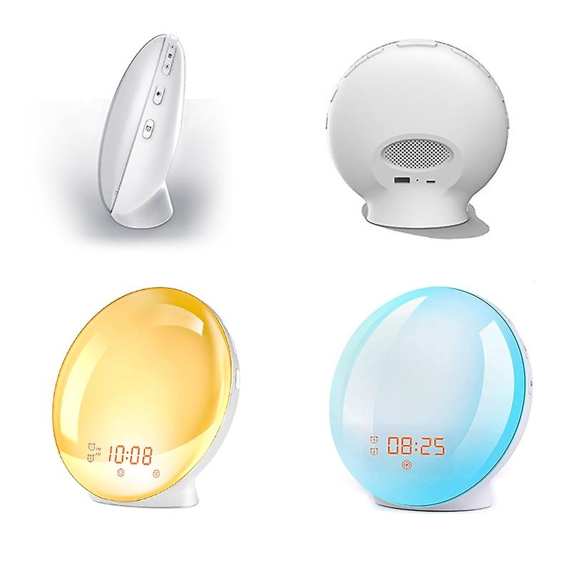 Wake Up Light Alarm Clock with Sunrise/Sunset Simulation Dual Alarms FM Radio Nightlight 7 Colors Na