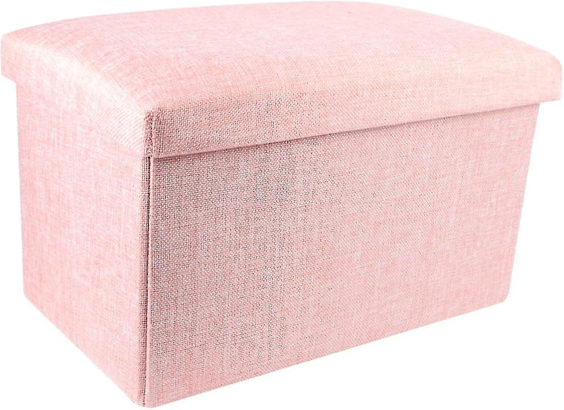 Pink Collapsible Foot Stool With Toy Storage Organizer