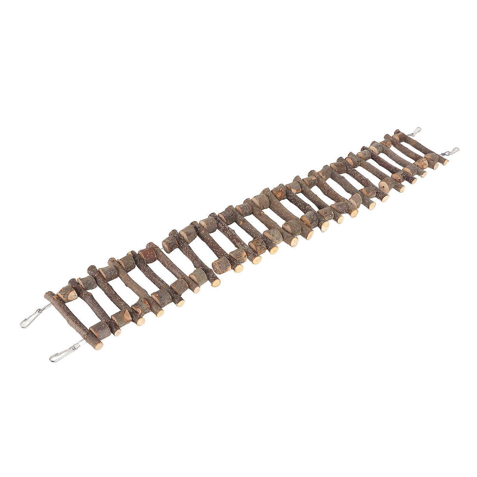 Pet Climbing Ladder Teeth Grinding Environmental Durable Flexible Wooden Ladder Bridge for Parrot Chinchilla 70cm / 27.6in 