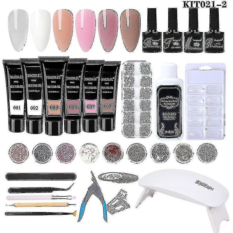 Nail Tools Set Extension Glitter Light Polishing Tools Set