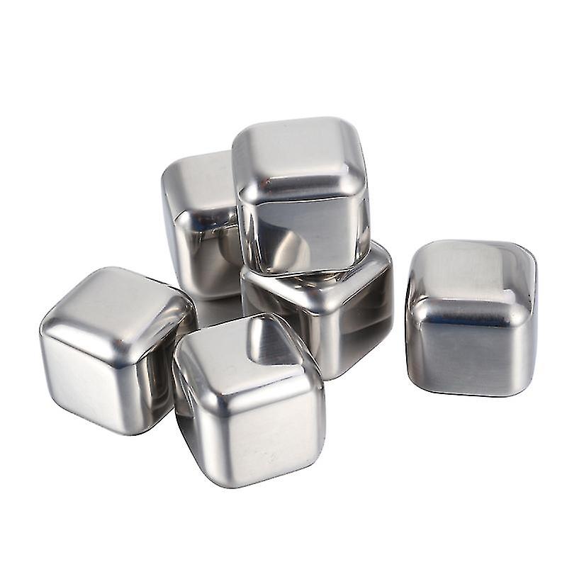 6pcs Stainless Steel Ice Cubes