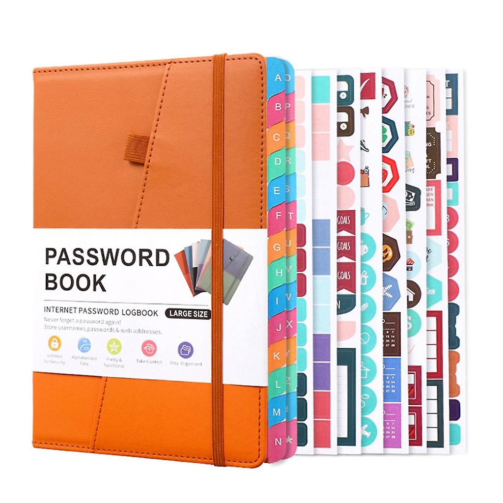 Organize Your Passwords with A5 PU Cover Journal Notebook and Alphabet Labels