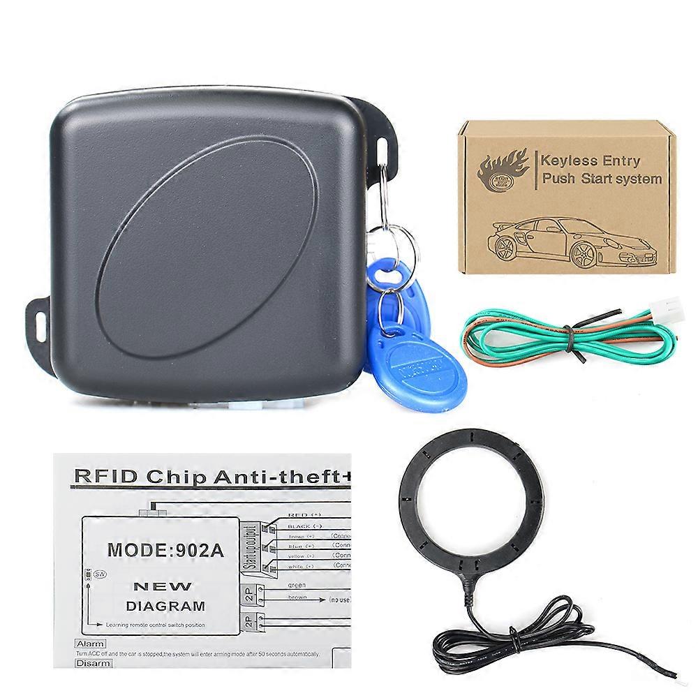 Auto  Car Key Systems Key blade Alarm  Engine Push Start Button RFID Lock Ignition Starter less Entry Start Stop Immobilizer Anti-theft System