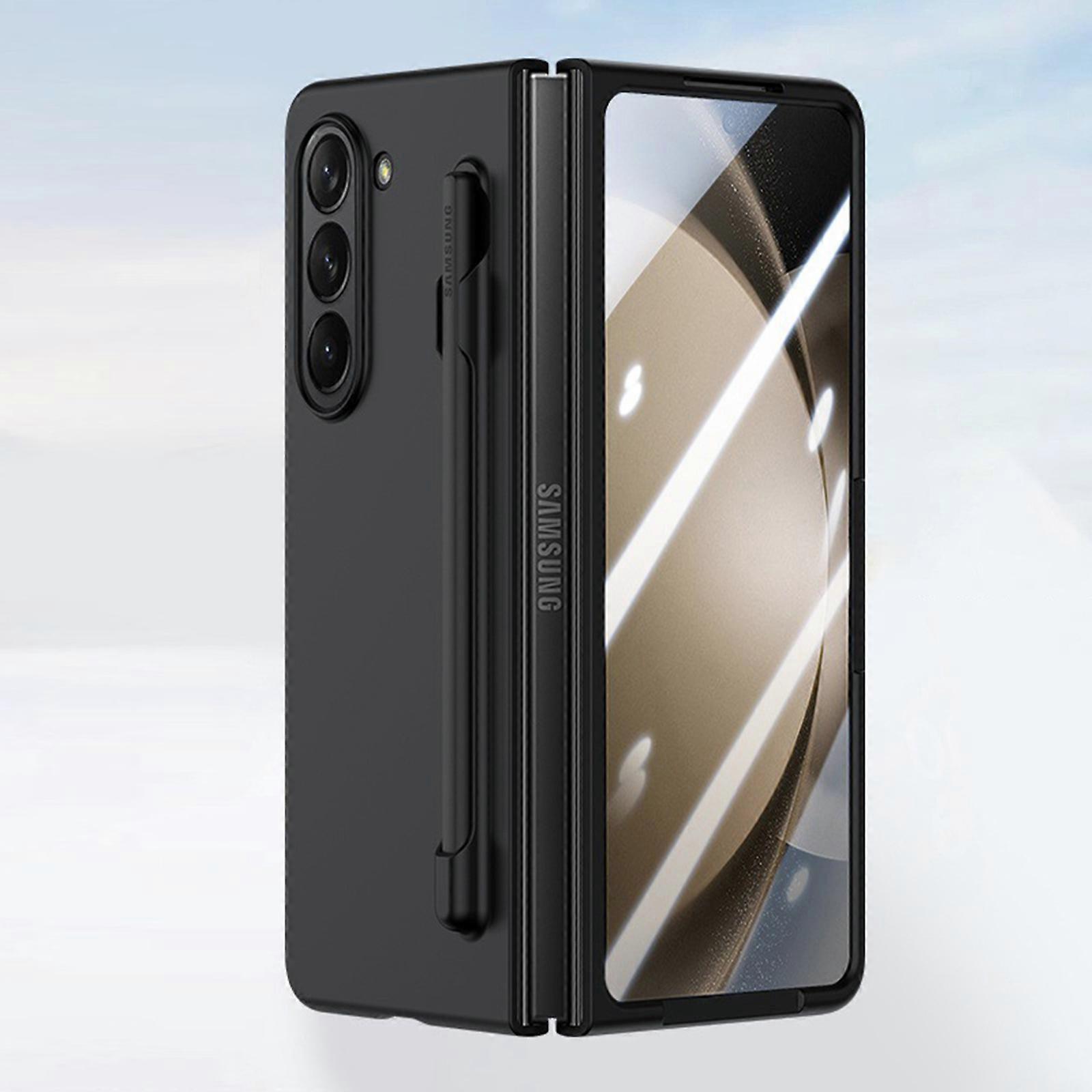 Compatible for Galaxy Z Fold 6 Case with S Pen Holder & Front Built-in Screen Protector, Ultra-Thin Silky Liquid PC Matte Bumper Phone Protective Case