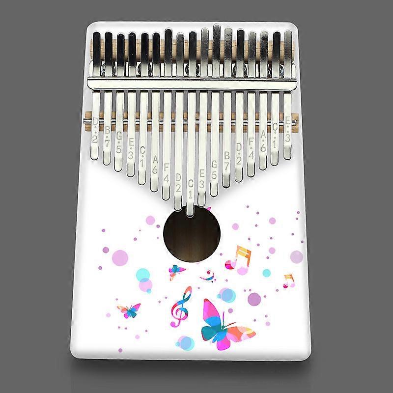 Beau son créatif débutant doigt 17 tons Kalimba piano peint sur blanc instrument de musique pouce boîte de résonance piano
