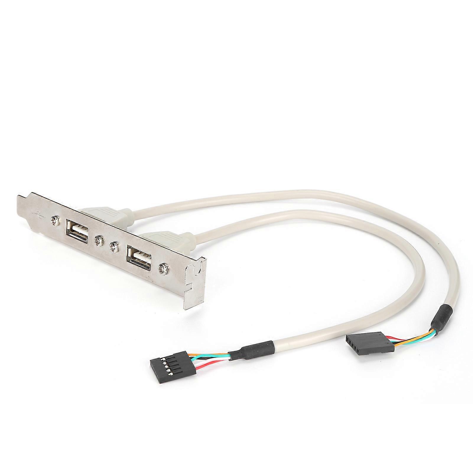 Front Panel Expansion 2 Ports USB 2.0 Plug and Play with Slot Plate Bracket Panel Cable Adapter
