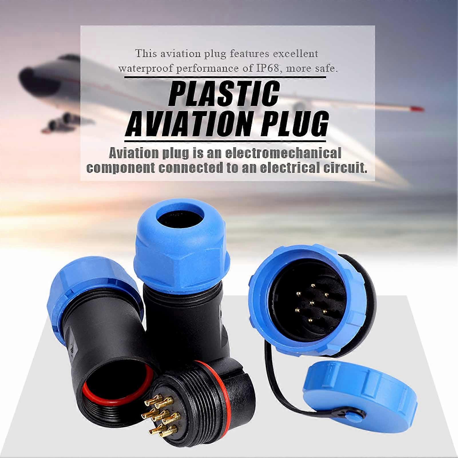 SP21 IP68 7Pin Waterproof Plastic Aviation Plug Socket Cable in line Connector( 7Pin)