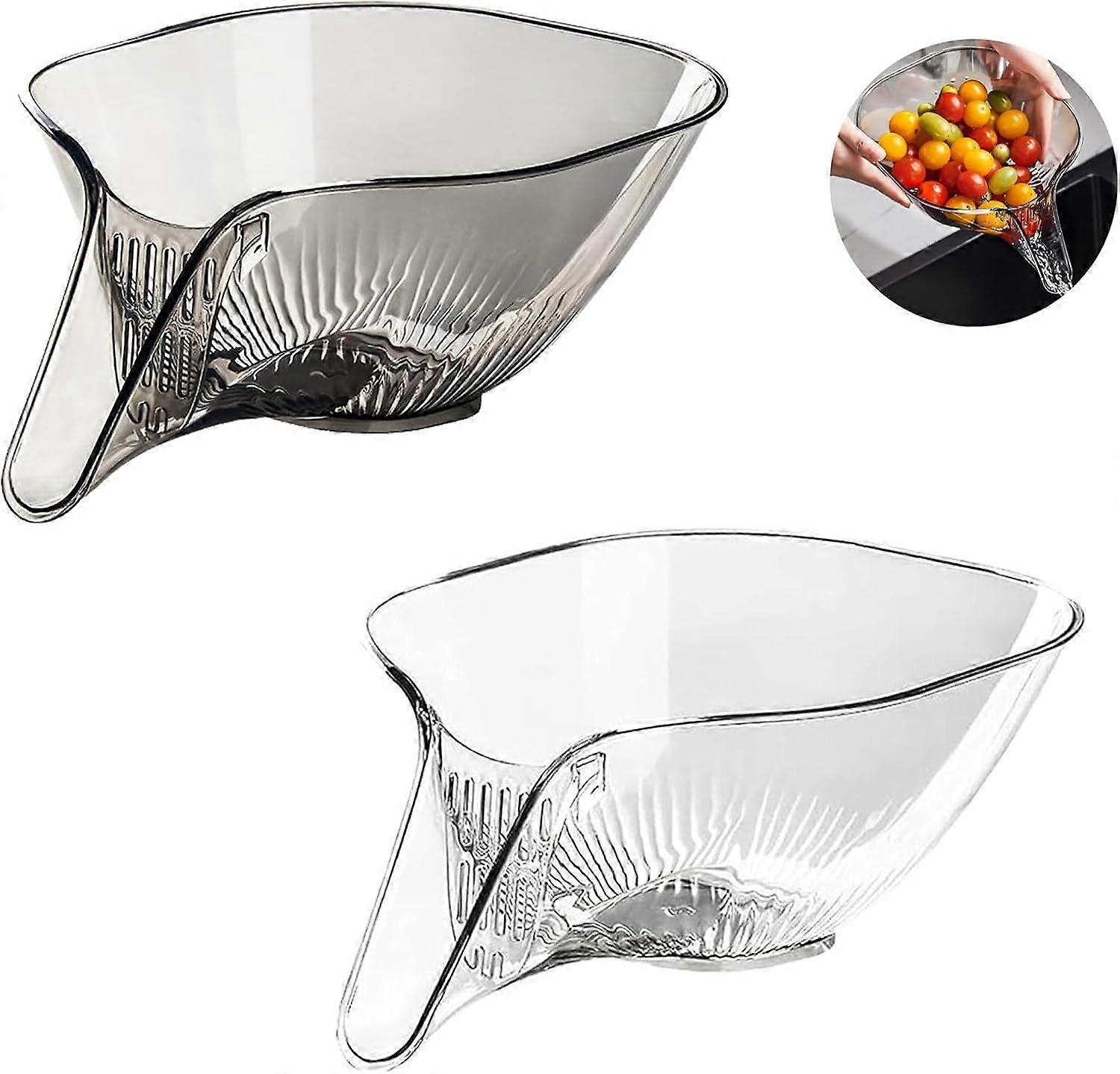 2 PCS Multi-Functional Drain Basket FruitVegetable Washing Kitchen Sink Drain DrainageKitchen Sink Strainer