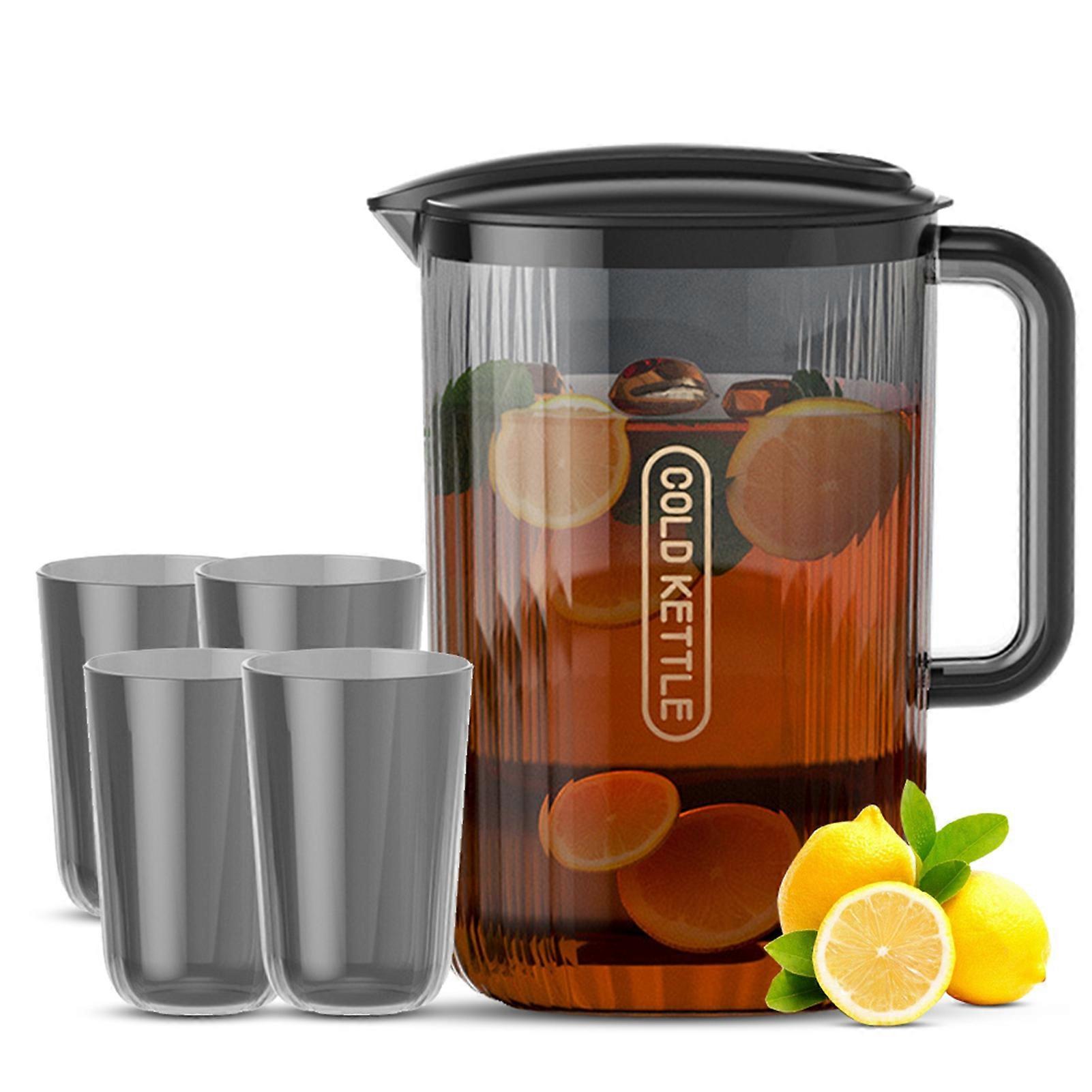 V-shaped spout Water Pitcher 2200ml4PCS Cups 400mlAS