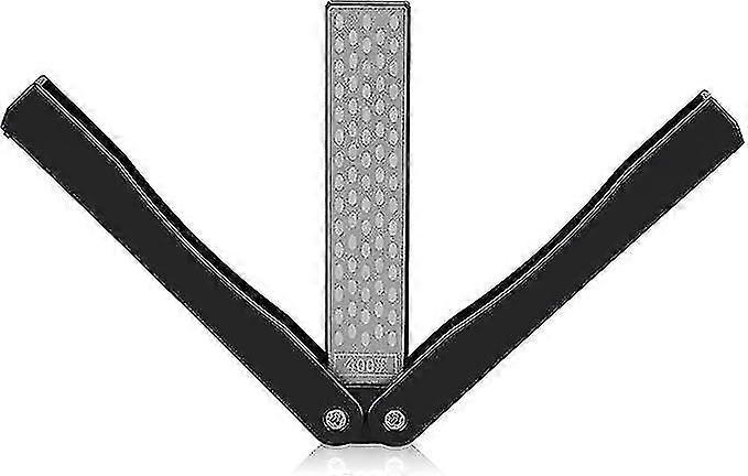 400/600 Knife Sharpener, Folding Whetstone (black)