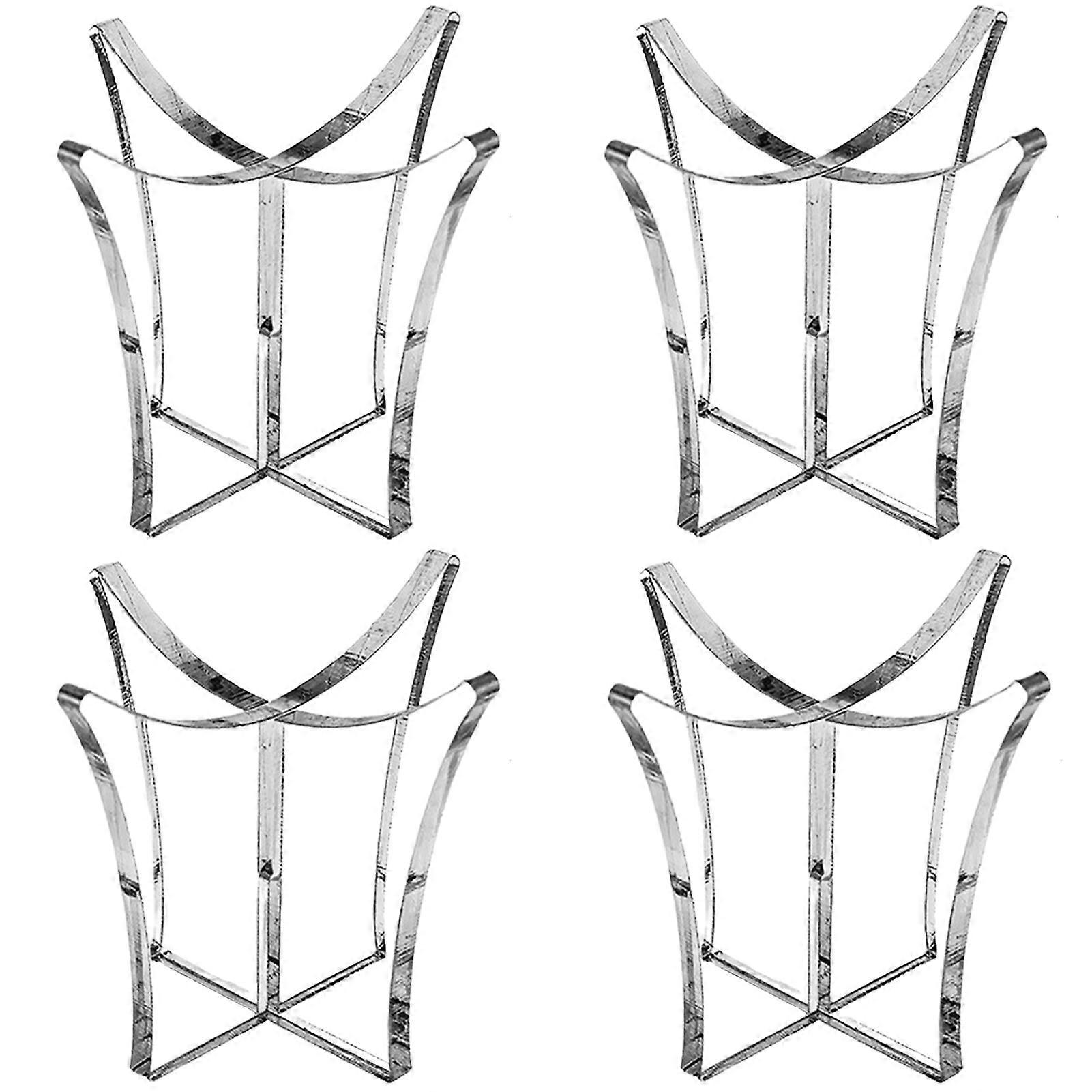 4pcs Clear Acrylic Baseball Holder Transparent Tennis Display Storage Rack Non-Slip Small Bracket Stand for Ball Memorabilia Display