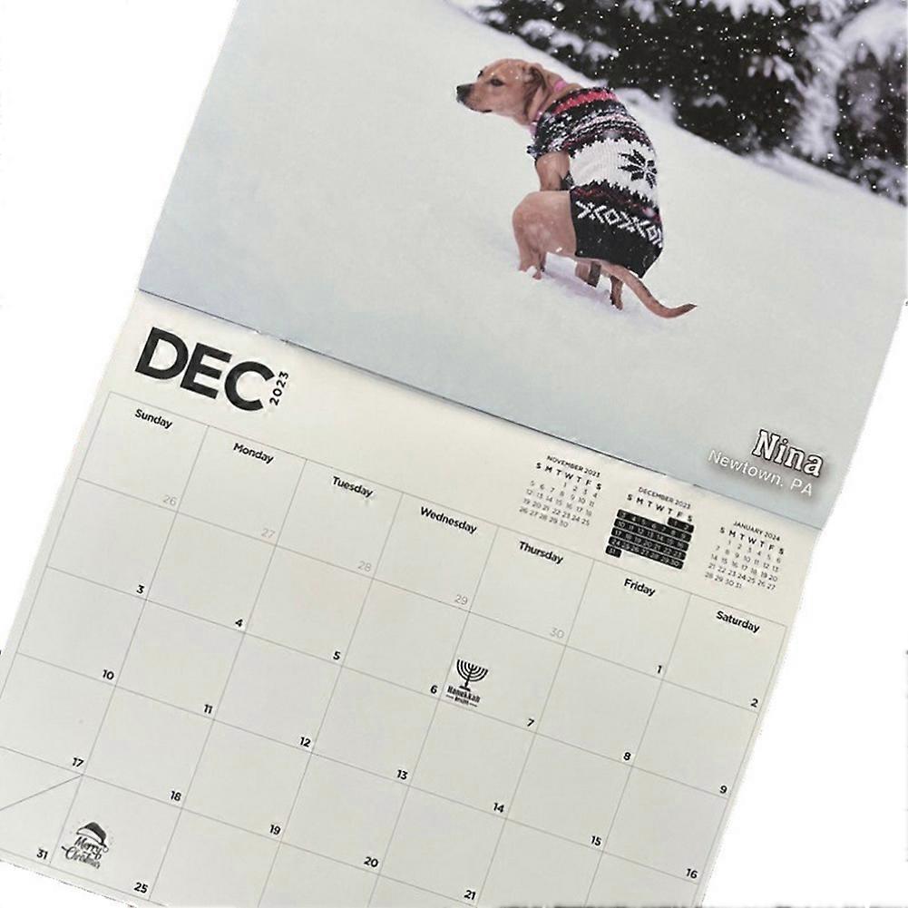 Funny 2023 Pooches Calendar New Year Spring Festival Calendars Gift for Friends Family Neighbors