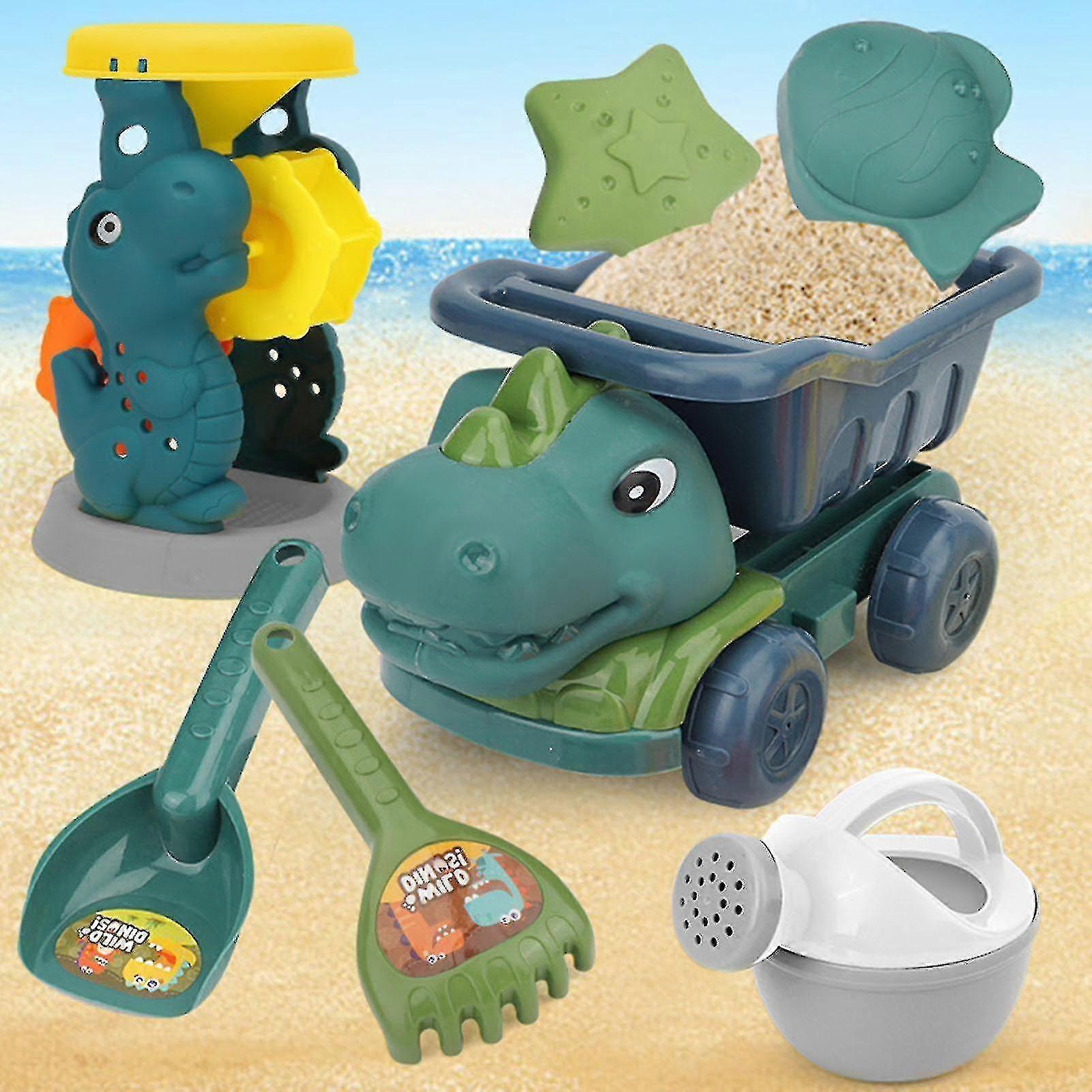's Engineering Vehicle Shovel Beach Toy Set Outdoor Play Digging Hourglass Tool