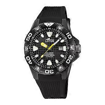 Lotus diver Men's Analog Quartz Watch with Silicone Bracelet 18928/B