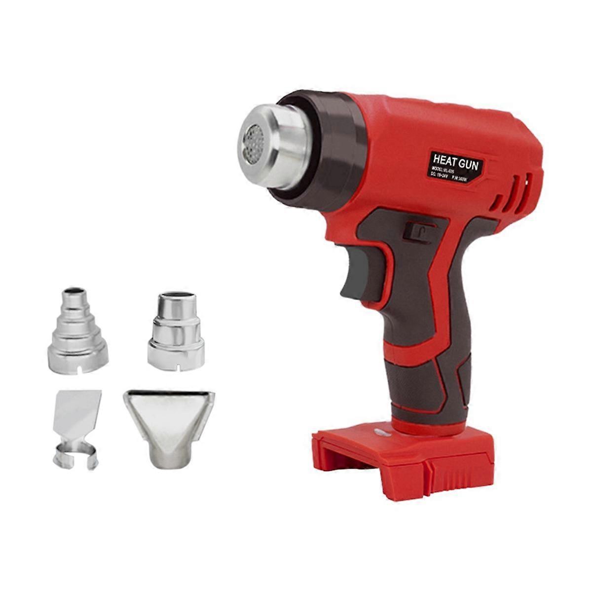 Electric Heat Tool with 4 Nozzles Heat Shrink Wrapping Cordless Handheld Hot Air Fit for 18V 20V Ba