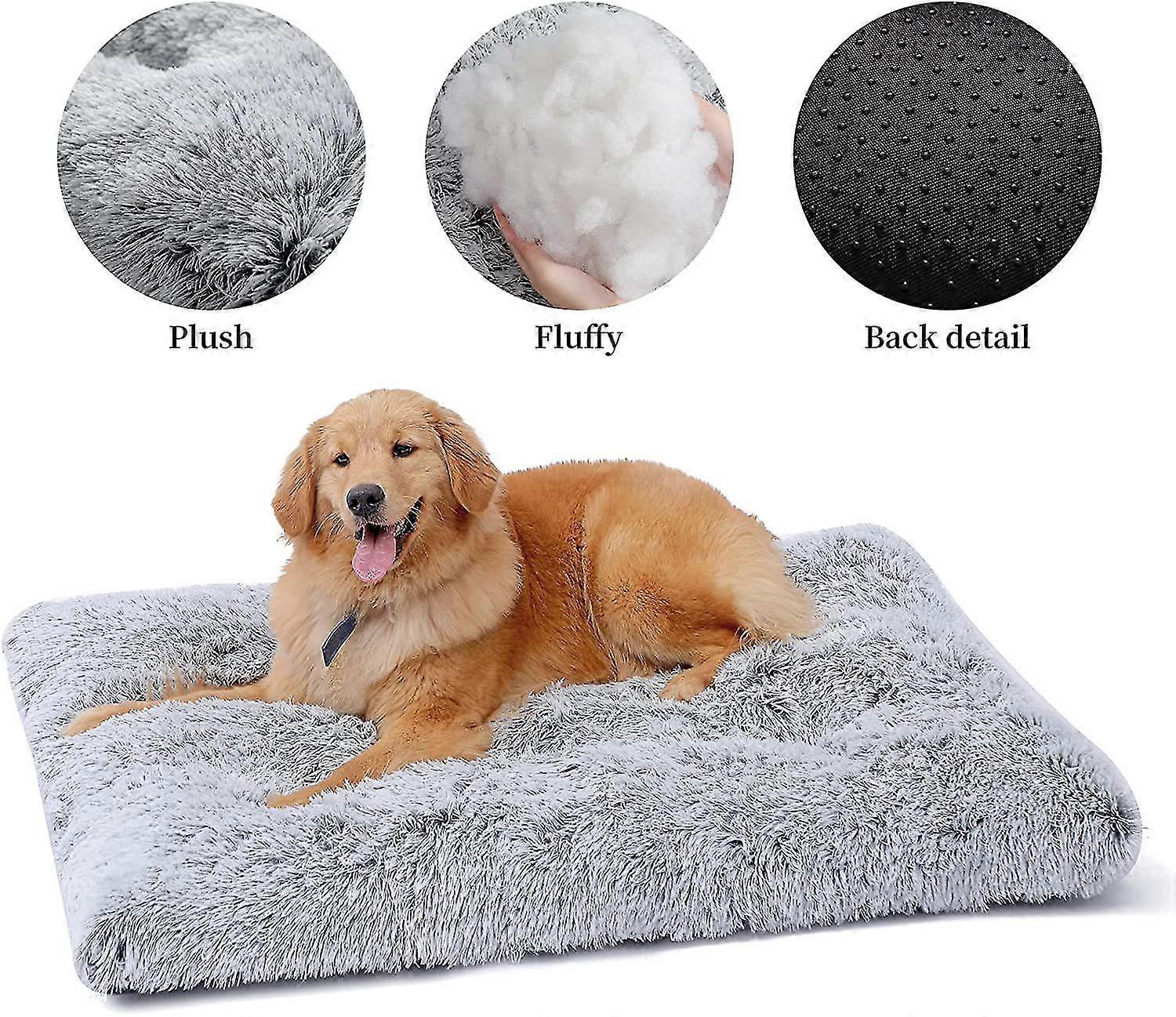 Picture of Dog Bed Washable, Soft Plush Calming Dog Beds Dog Crate Mattress ...
