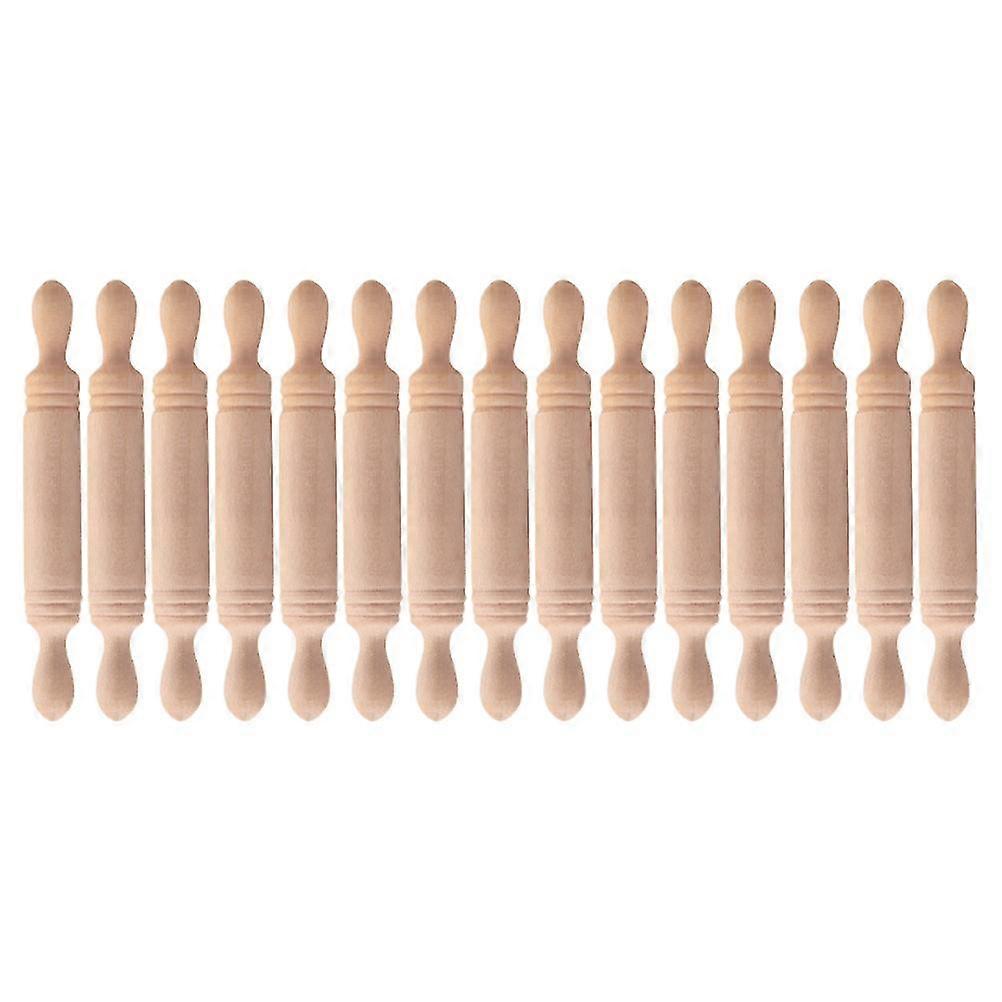 15 Pcs Cookie Rolling Pin Small Dough Rollers Pretend Play Toy Play Rolling Pin Pretend Play Kitchen Z