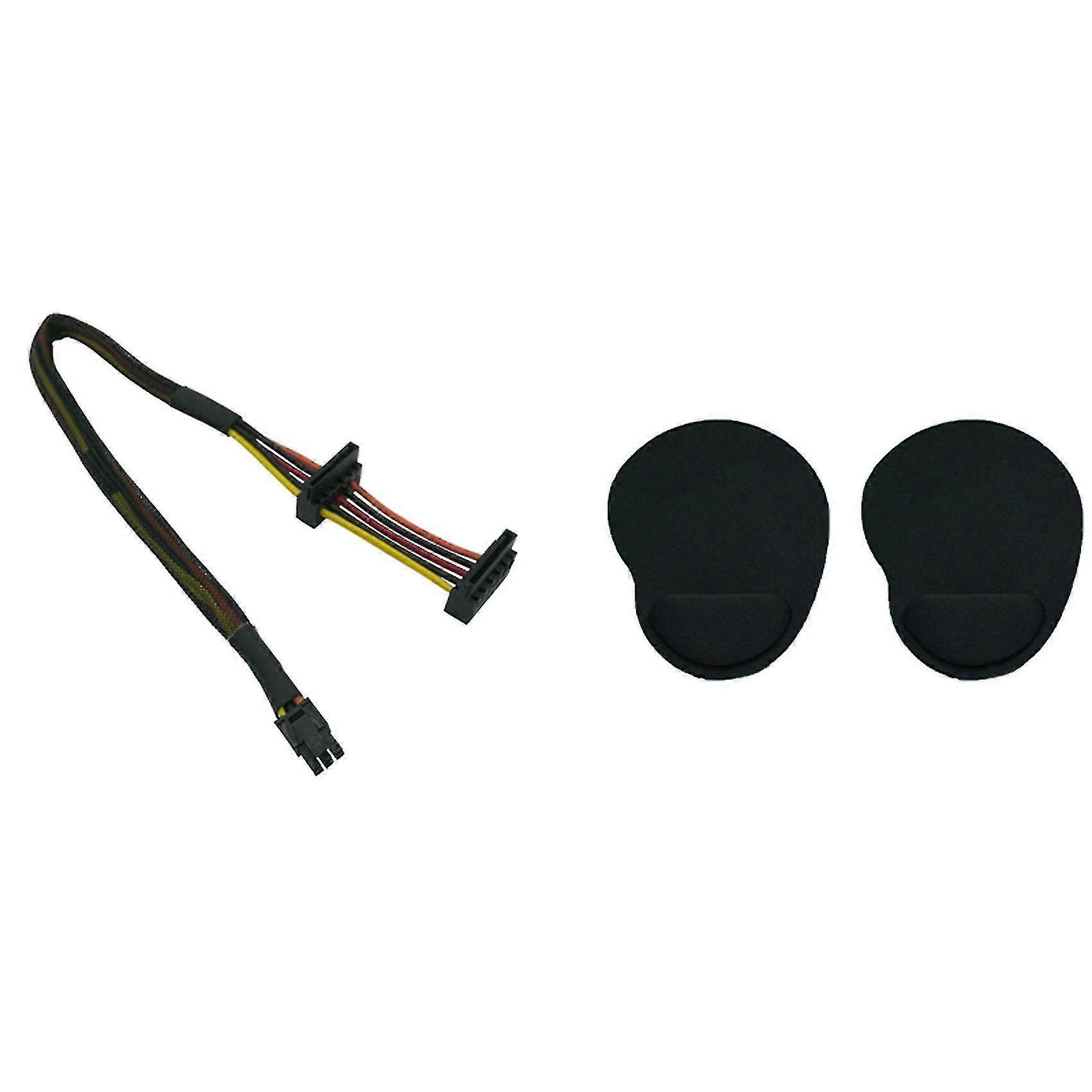 2 Pack Black Wrist Mouse Pad, With Wrist Support And Sponge Support