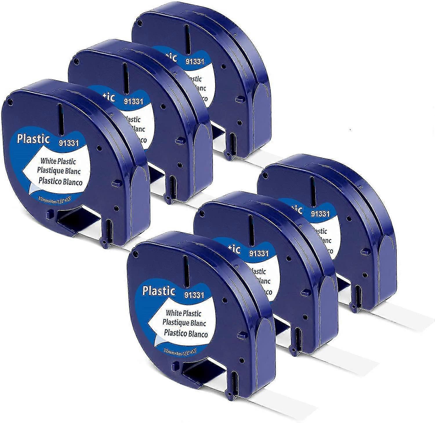 استبدال التسمية المتوافقة ل Dymo Letratag Refills 91331 (s0721660) شريط ملصق بلاستيكي Lt 1/2" X 13 & # 39 ؛ (12 مم × 4 أمتار) لديمو ليتراتاج LT-100