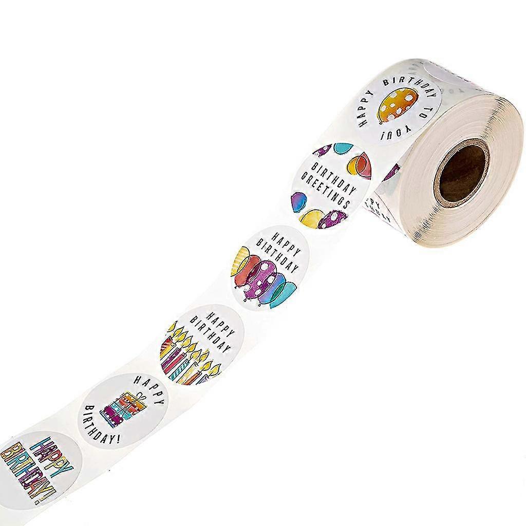 500pcs Happy Birthday Stickers Greetings Round Seal Label For Party Gift Package
