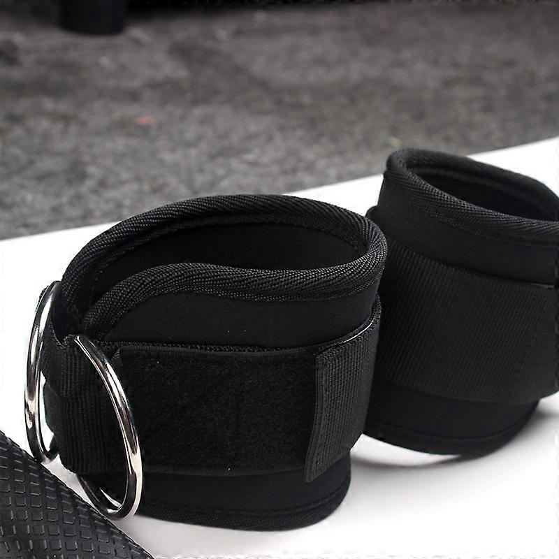 1 Pair Of Adjustable Double D Ring Ankle Straps For Attaching To Machinery